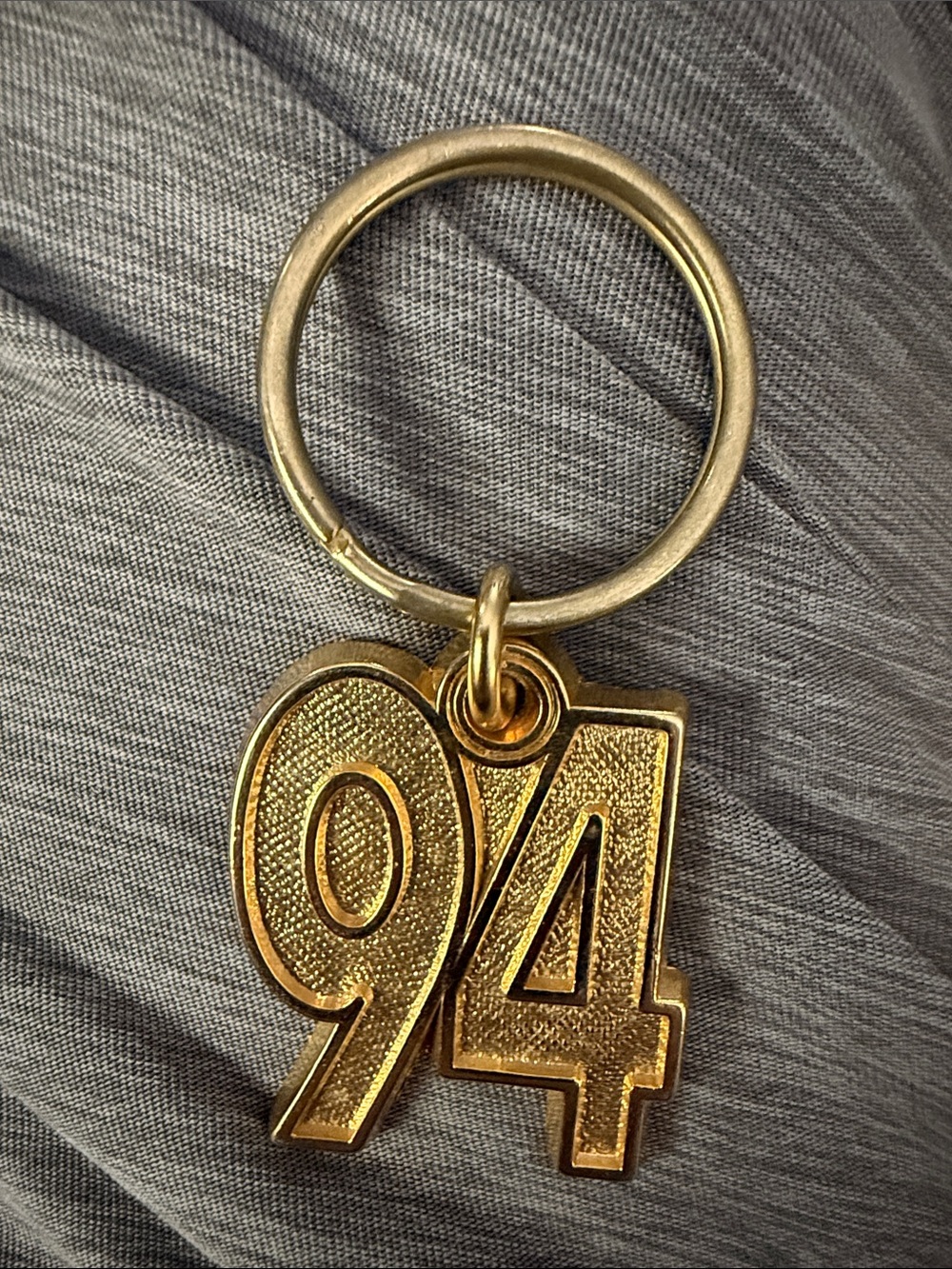 Gold '94' Number Keychain